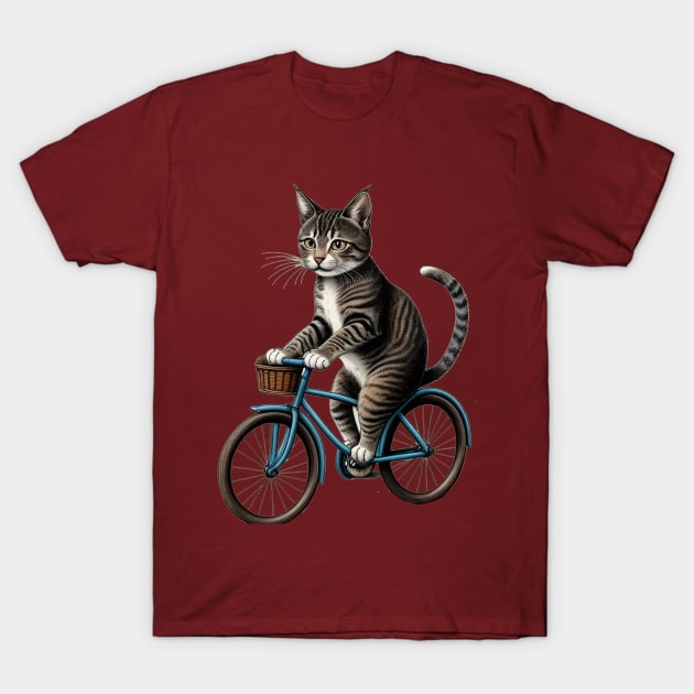 Miao the Bicycle Cat T-Shirt by Jari's Emporium